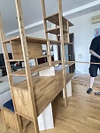 Стеллаж в гостинную из массива ясеня